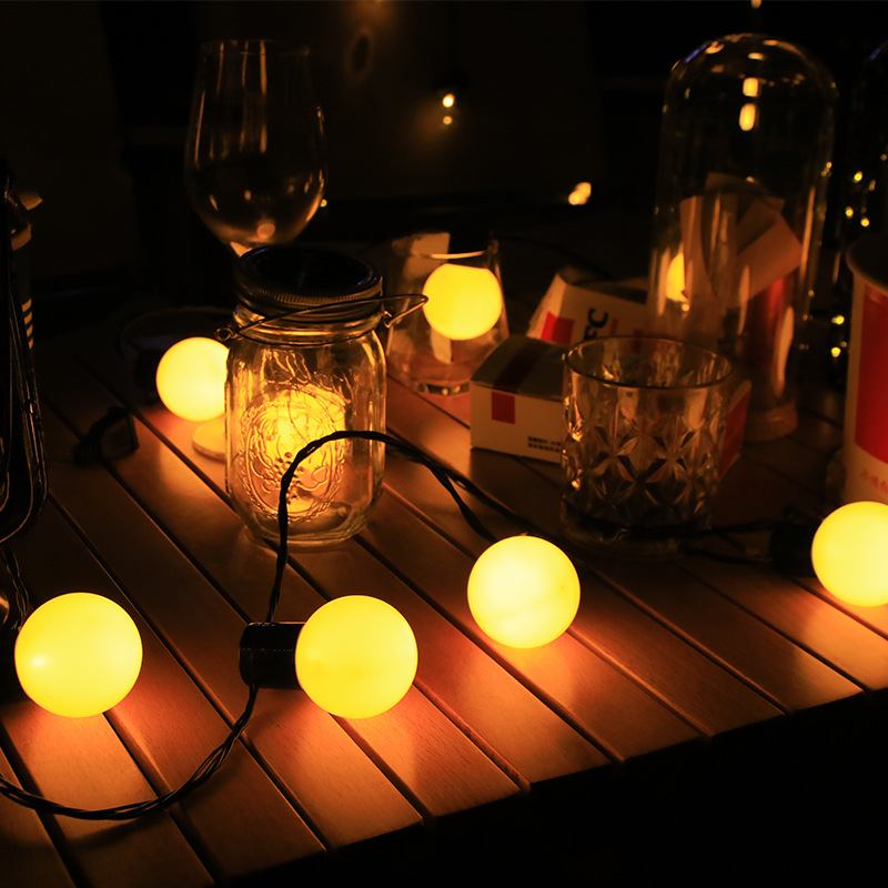 String Light Bistro - ソーラーストリングライト屋外防水ソーラーパティオライトガーデンフェンスバルコニーカフェビストロ装飾用ソーラーパワーグローブライト