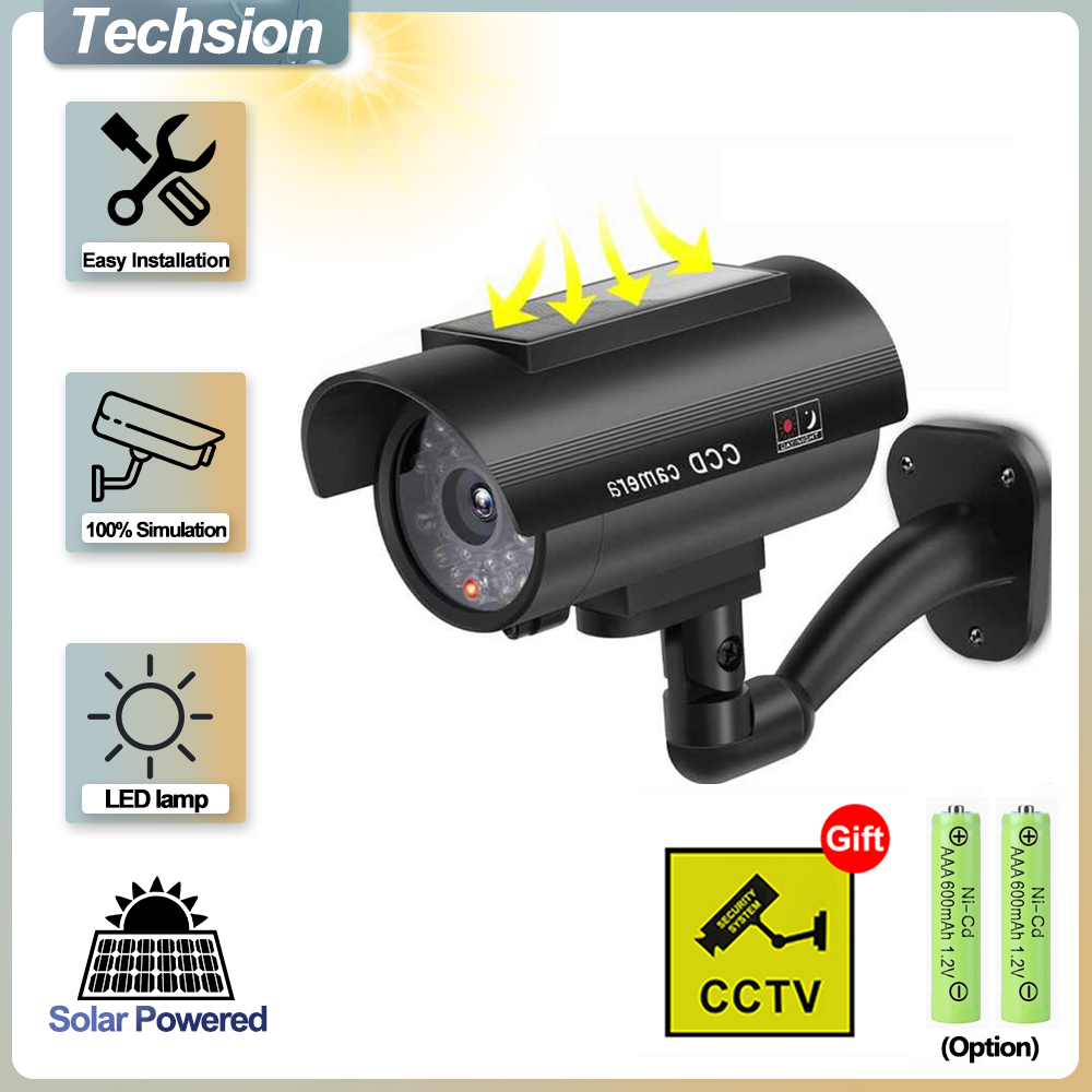 Outdoor Lighting And Camera - 太陽電池パネルシミュレーション監視カメラ、屋外ダミーカメラ、防水シミュレーションCCTV、室内弾丸ヘッドLEDランプモニター、家庭安全