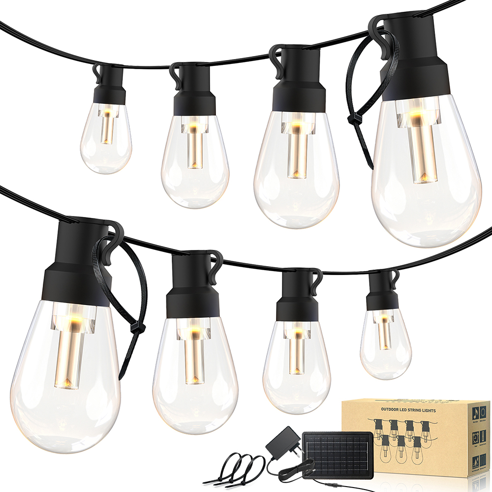 String Light Bistro - ソーラーウォームLEDグローブストリングライト 防水 24V EU/USアダプターキット ガーデン クリスマス