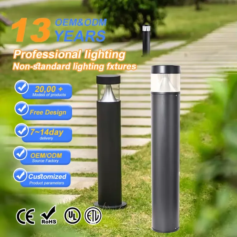 Outdoor Lighting Bollards - 3/7/12W モダンアルミ製LEDボラードライト 防水IP65 屋外庭園景観照明用