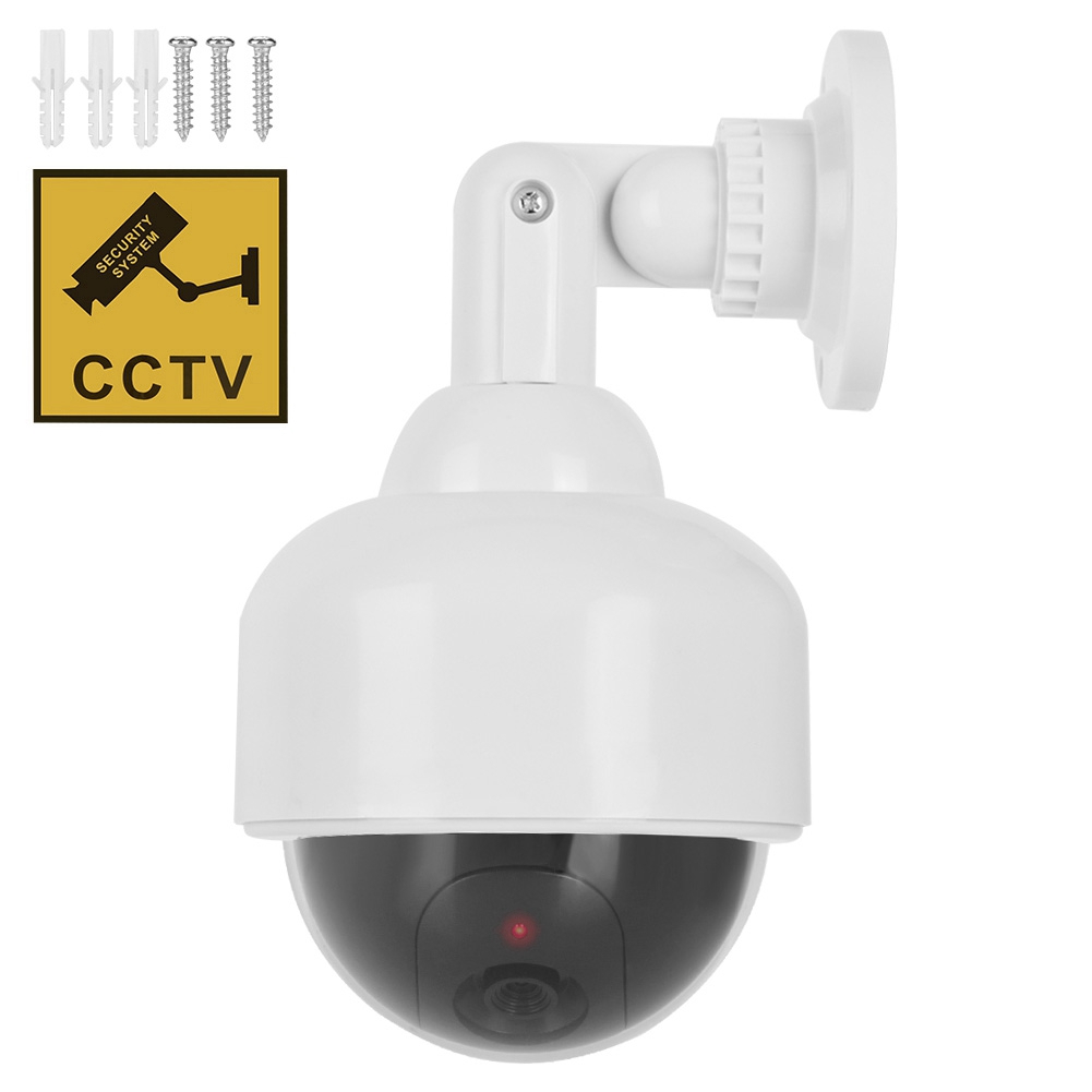 Outdoor Lighting And Camera - 偽カメラ 防水 リアルなダミー監視セキュリティカメラ 赤色LEDライトが点滅 家庭用ショップ屋外用簡単設置
