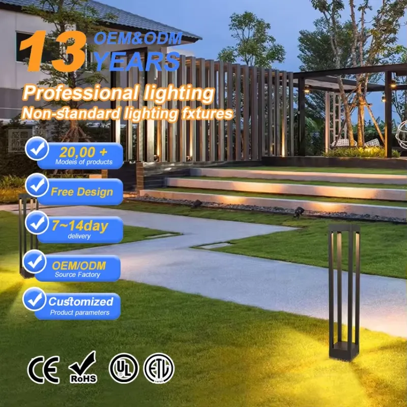 Outdoor Lighting Bollards - COBチップLEDボラードライトIP65防水AC電源屋外ガーデン景観芝生ランプ（庭園・芝生照明用）