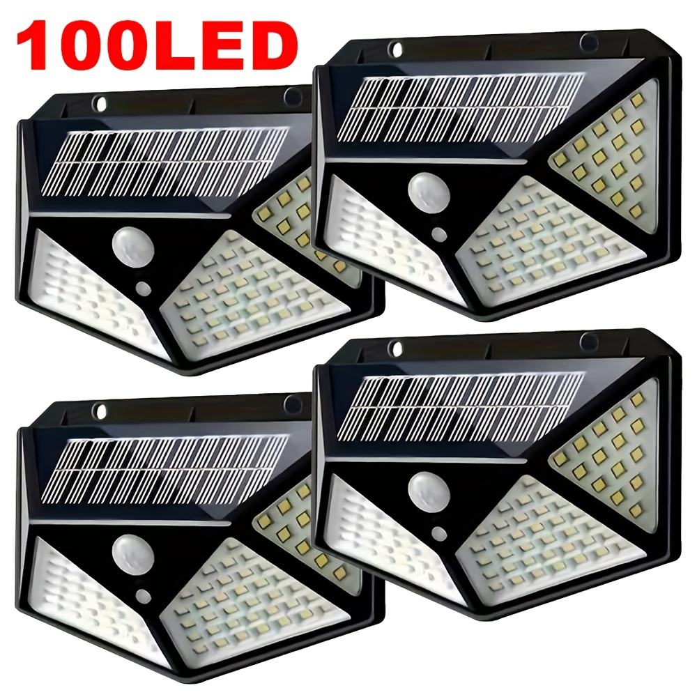Wall Lighting Outdoor - 100LED屋外ソーラーガーデンライト、屋外モーションセンサーライト、防水ソーラーウォールランプ（庭、フェンス、庭園、通路、階段用）