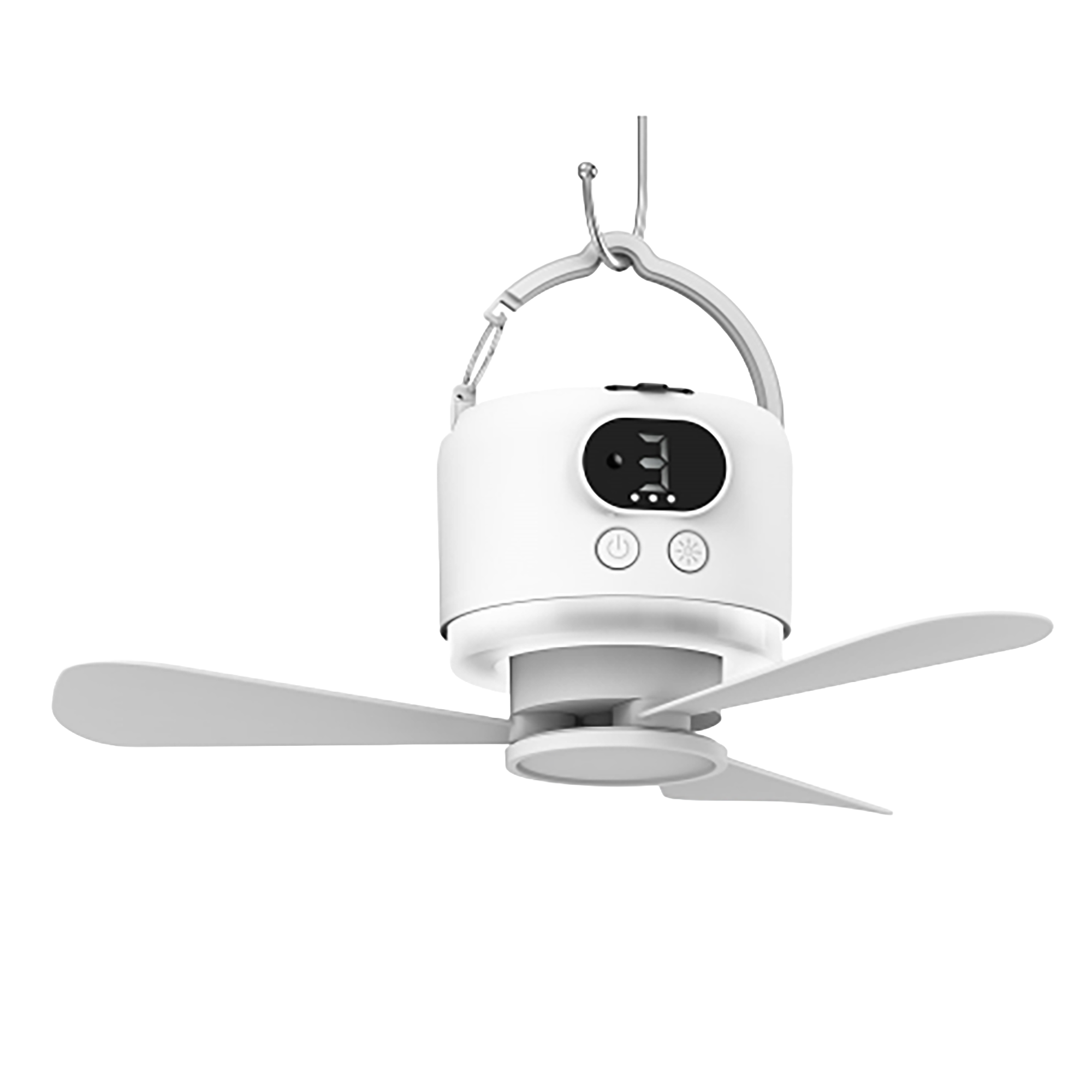Outdoor Lighting Remote Control - 10400mAh充電式ポータブルシーリングファン、吊り下げ可能、3段階風速、リモコン、タイマー、LEDライトストリップ、アウトドアキャンプファン