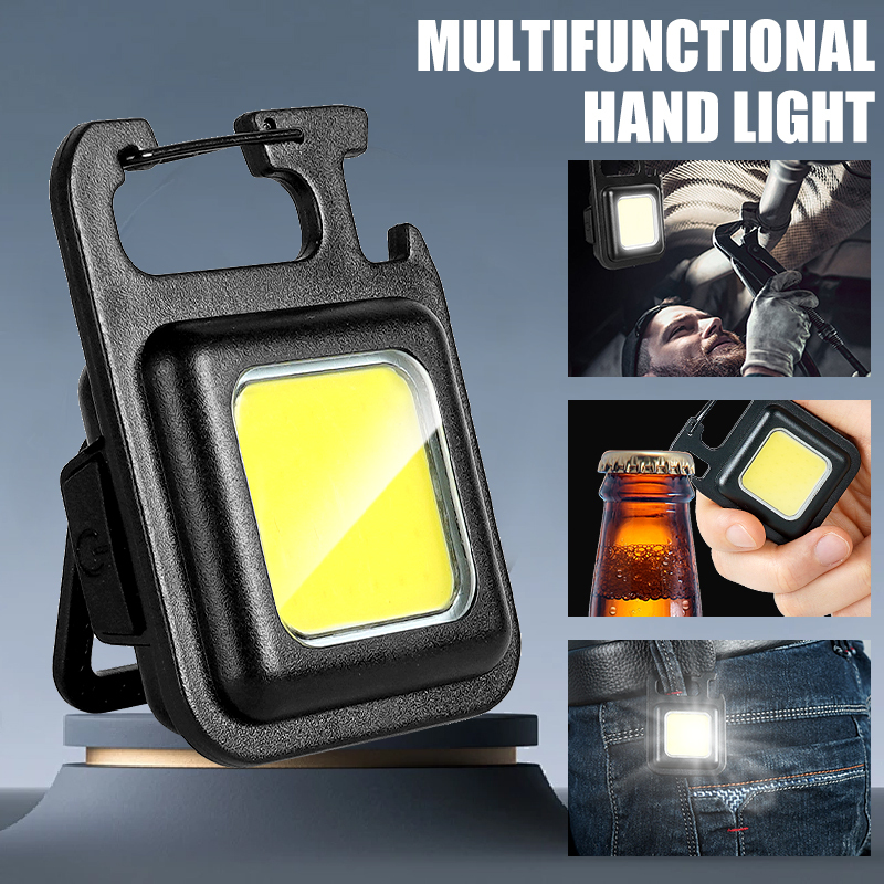 Outdoor Lighting Electric - 超高輝度で便利な携帯用ミニCOBキーホルダー懐中電灯、充電式緊急作業灯、マグネット付きアウトドアキャンプライト