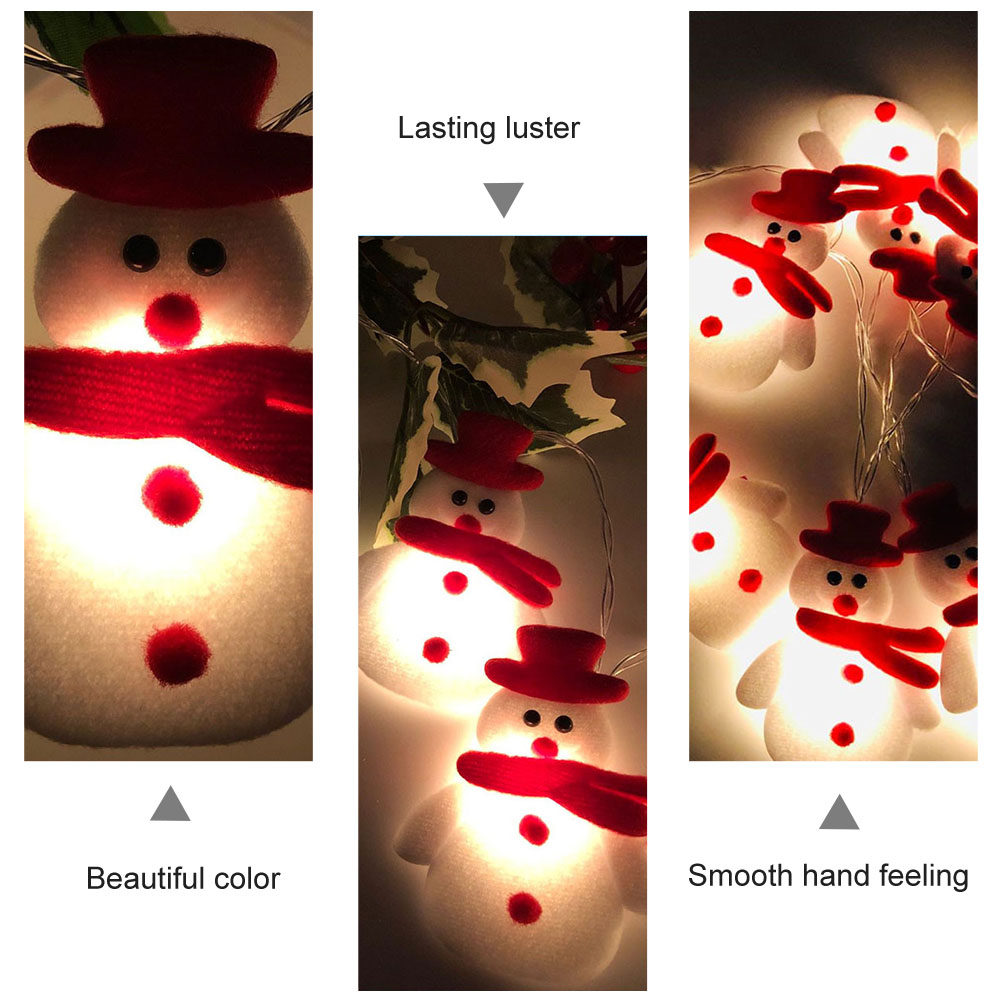 String Light Bistro - 1個入り 10灯 スノーマン LEDストリングライト 1.65m クリスマスツリー