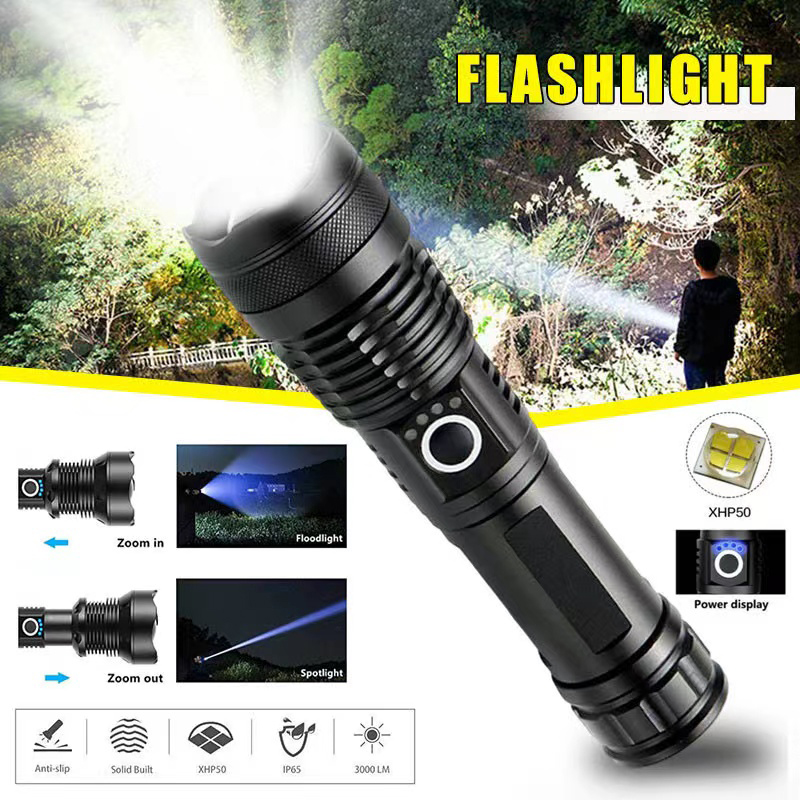Outdoor Lighting Bollards - ハイパワー XHP70 LED 懐中電灯 USB-C 充電式トーチ