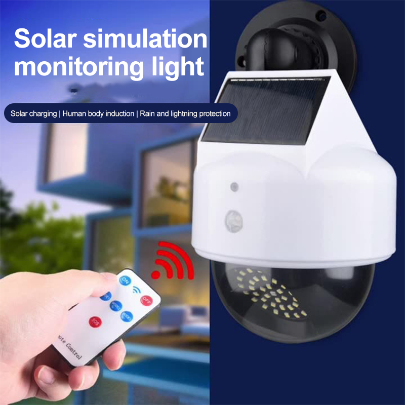 Outdoor Lighting And Camera - モーションセンサー付きソーラーシミュレーションカメラ,仮想カメラ,屋外常夜灯,偽の照明,街路や庭のランプ,壁のランプ