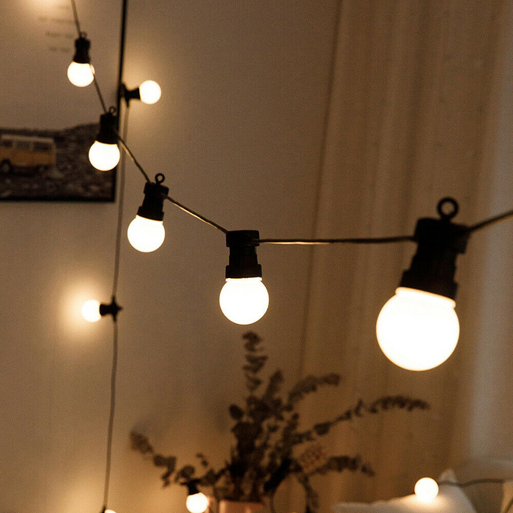 LED 乳白色 G50 グローブ屋外ストリングライトパティオ - String Light Bistro のレビューと価格