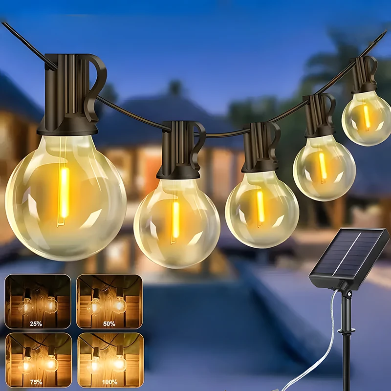 G40 LEDソーラーグローブLEDストリングライト屋外防水 - String Light Bistro のレビューと価格