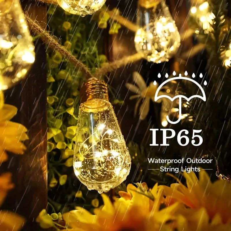 ソーラーストリングライト 屋外用 防水 耐衝撃電球 ストリン - String Light Bistro のレビューと価格
