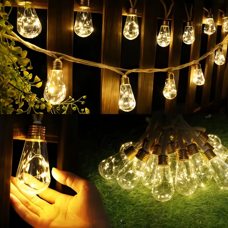 ソーラーストリングライト 屋外用 防水 耐衝撃電球 ストリン - String Light Bistro のレビューと価格