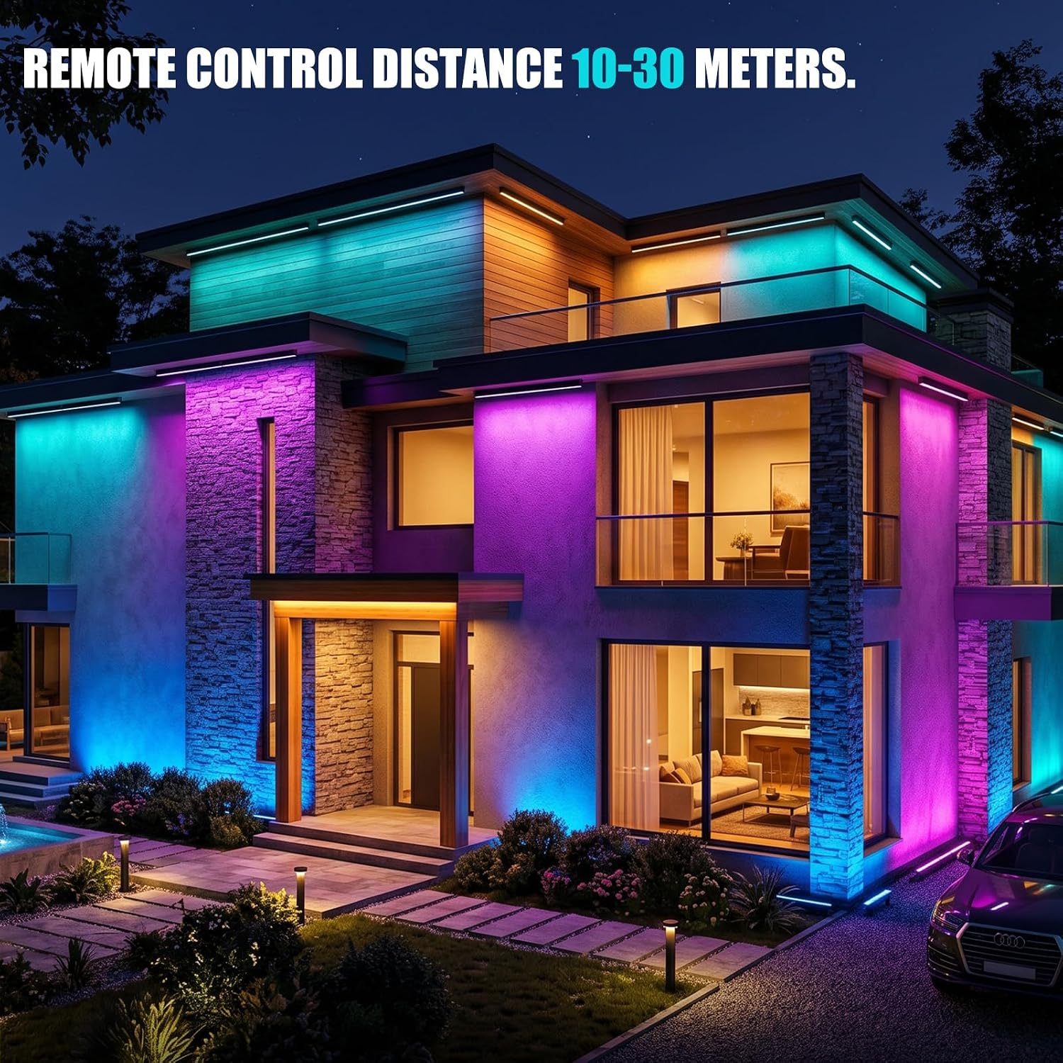 2パックRGBウォールウォッシャーライト100W屋外用LED - Outdoor Lighting Remote Control のレビューと価格