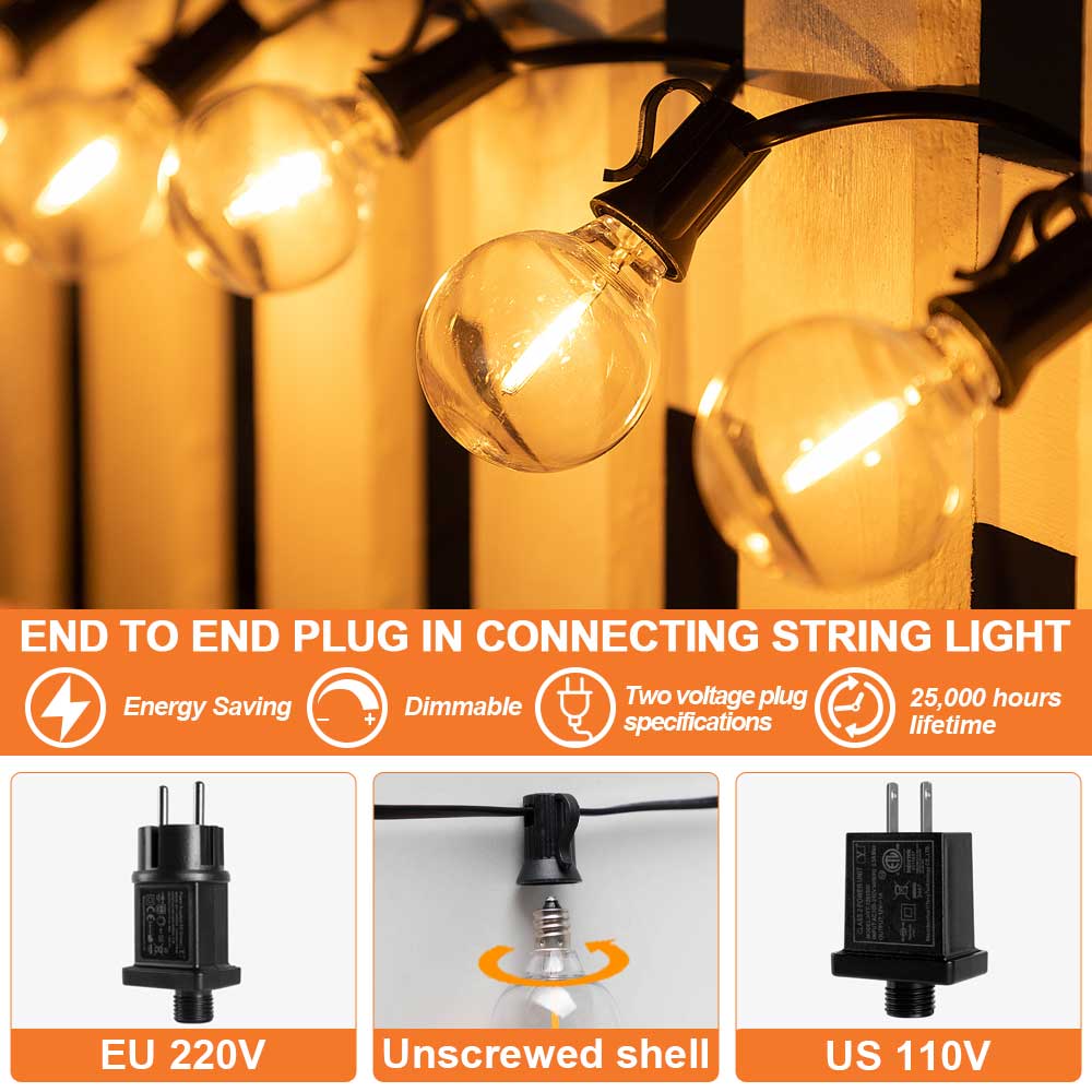 G40 LED ストリングライト E12 DC24V ワイド - String Light Bistro のレビューと価格