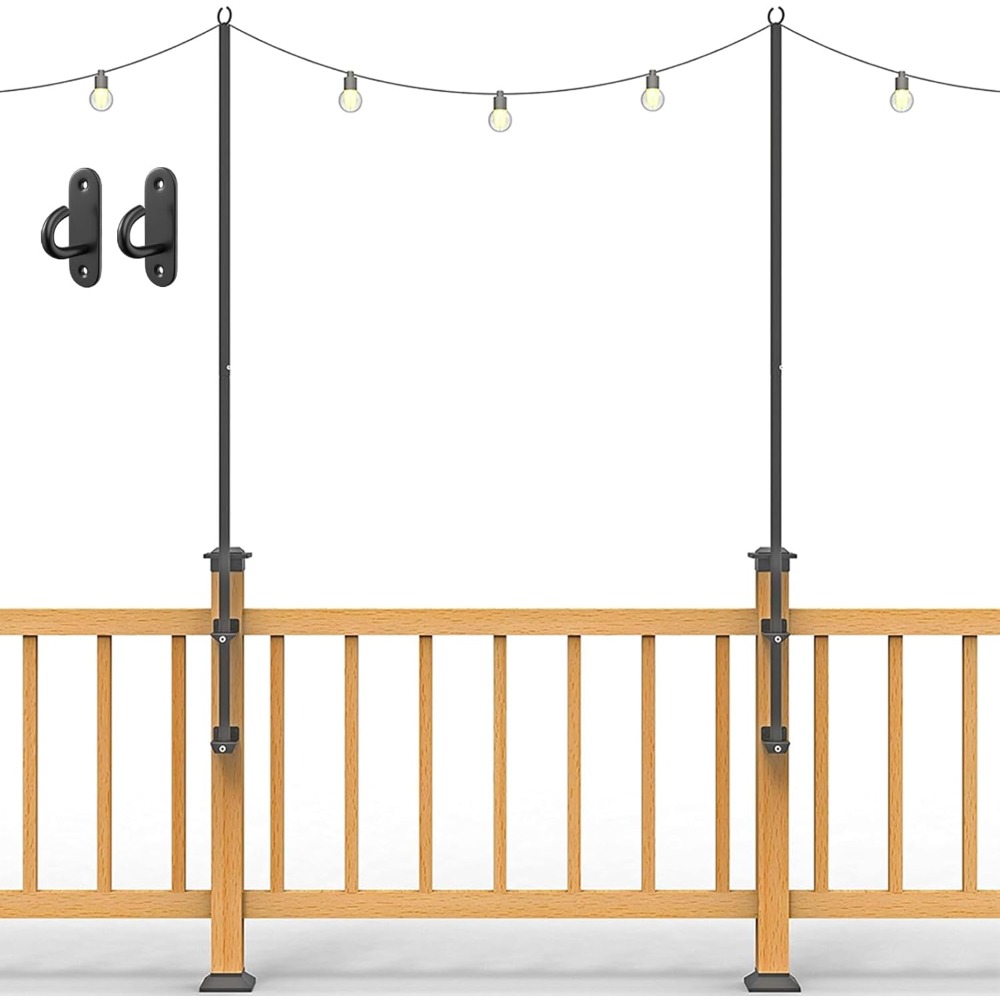 2パックのストリングライトポール - ステンレススチール製6 - Wall Lighting Outdoor のレビューと価格