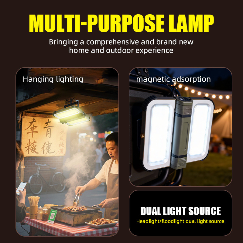 ソーラー充電式強力磁気キャンプライト、家庭用、建設現場用、屋 - Outdoor Lighting Vendor のレビューと価格