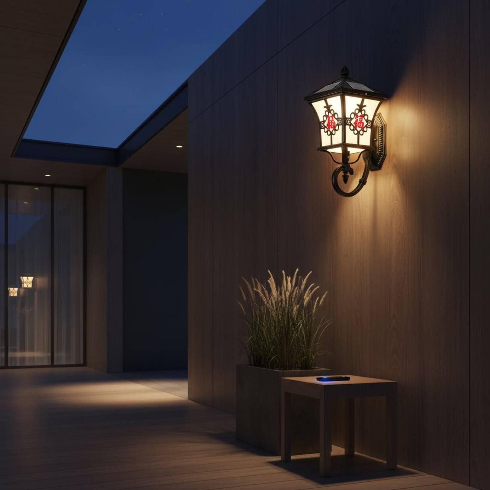 ソーラーLED屋外壁掛けランプ エレガントなランタン 防水ガ - Wall Lighting Outdoor のレビューと価格