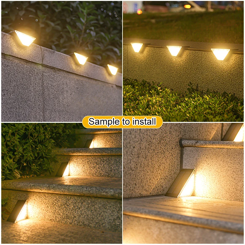 22/24LED ソーラー LED 三角形ステップライト防水 - Outdoor Lighting Art のレビューと価格
