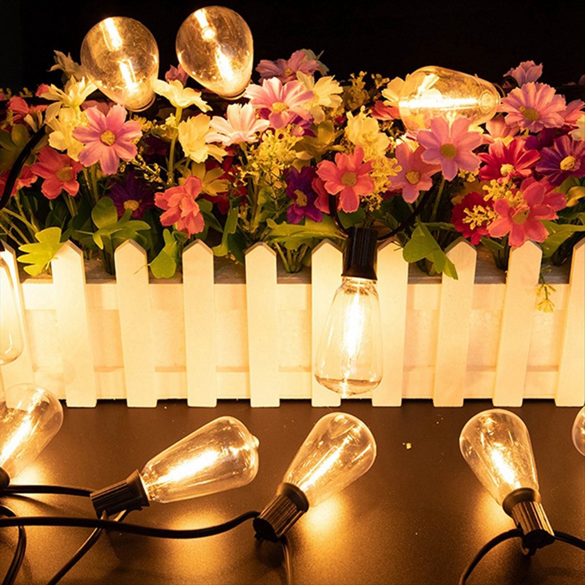 トップ ST38 LED ライトストリング パティオ飛散防止 - String Light Bistro のレビューと価格