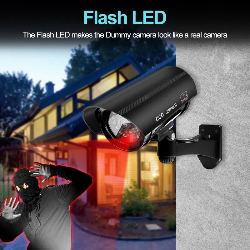 1PC ダミーセキュリティカメラ防水屋内屋外偽CCTV監視シ - Outdoor Lighting And Camera のレビューと価格