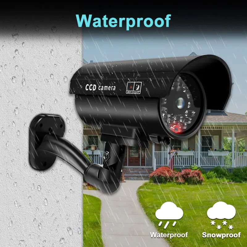 1PC ダミーセキュリティカメラ防水屋内屋外偽CCTV監視シ - Outdoor Lighting And Camera のレビューと価格