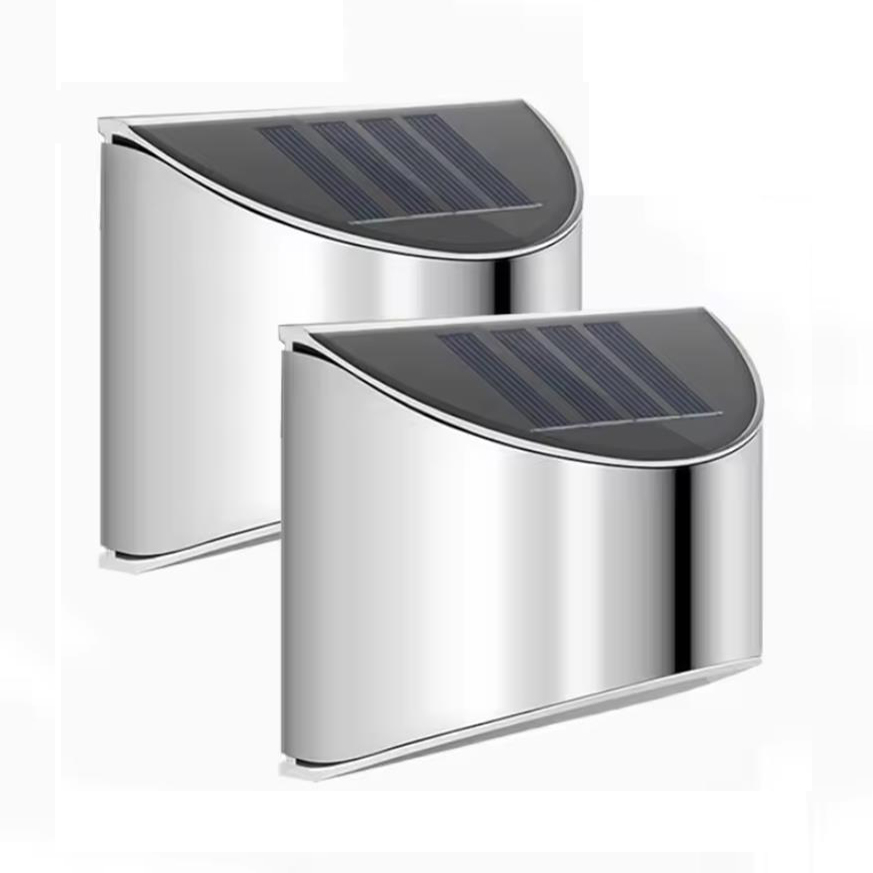 2 個ソーラーガーデンライトステンレス鋼中庭壁ランプ防水屋外 - Outdoor Lighting Up And Down のレビューと価格