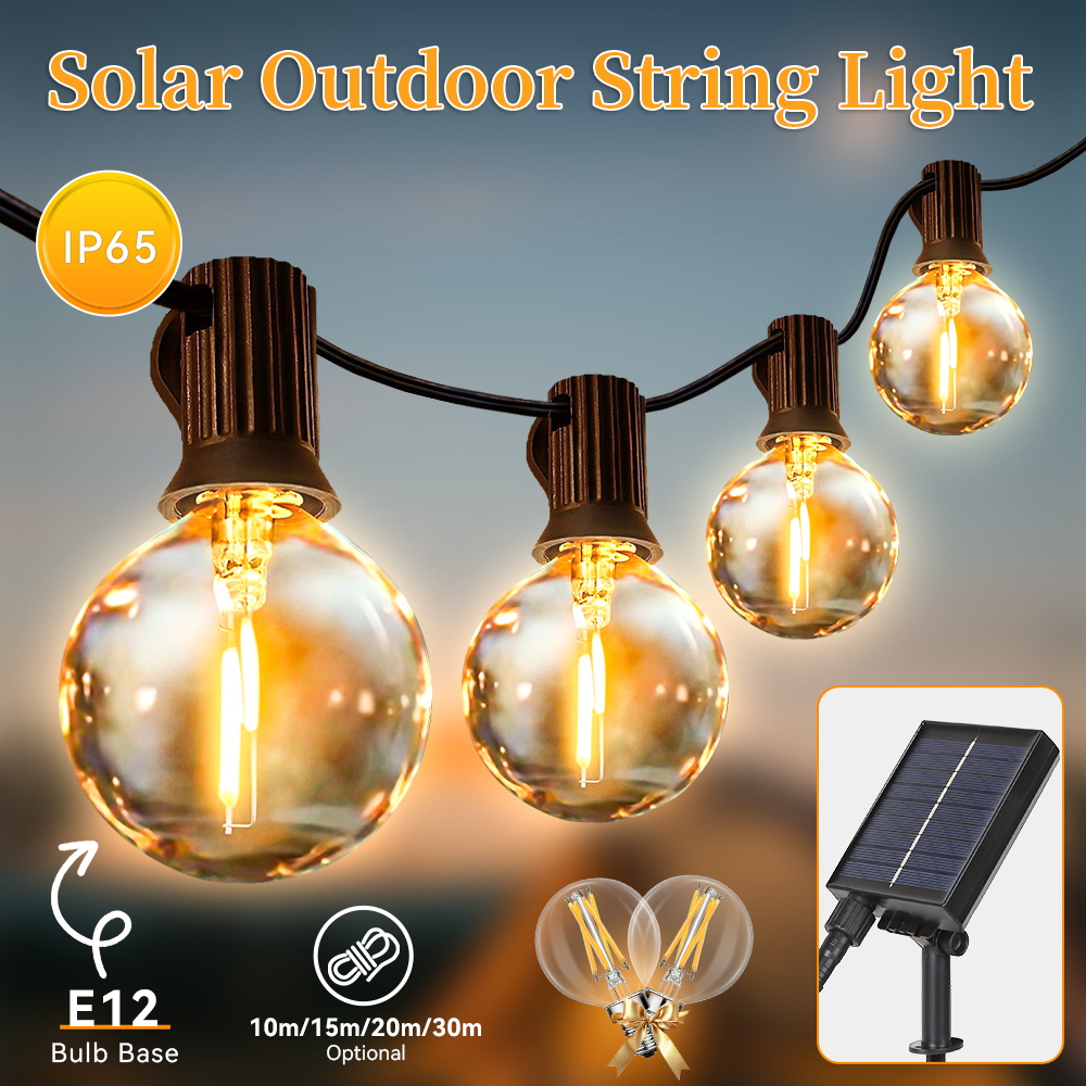 屋外 LED ソーラーライト防水ガーデンストリングランプリモ - String Light Bistro のレビューと価格