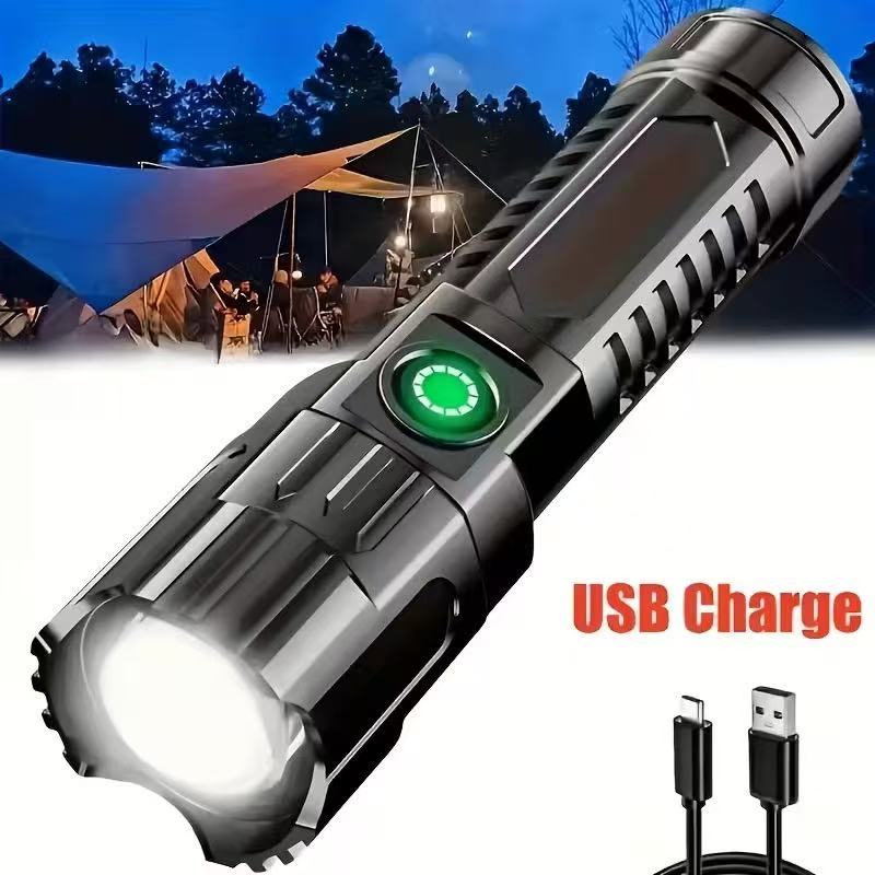 新型高出力LED懐中電灯 USB充電式トーチ ズーム機能付き - Outdoor Lighting Bollards のレビューと価格