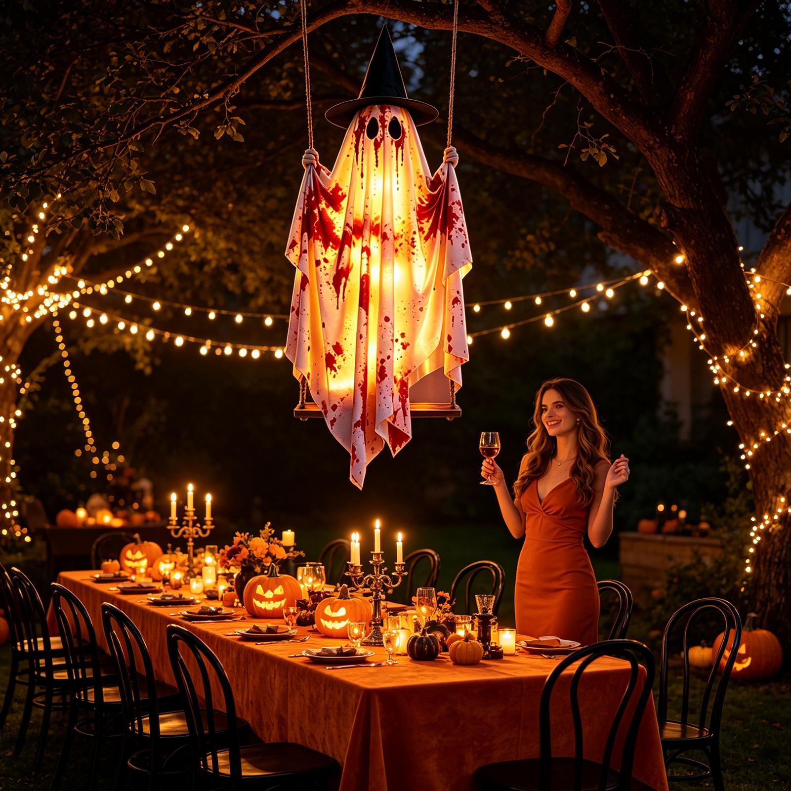 リモコン付き屋外ハロウィンゴーストストリングライト、吊り下げ - Outdoor Lighting Remote Control のレビューと価格