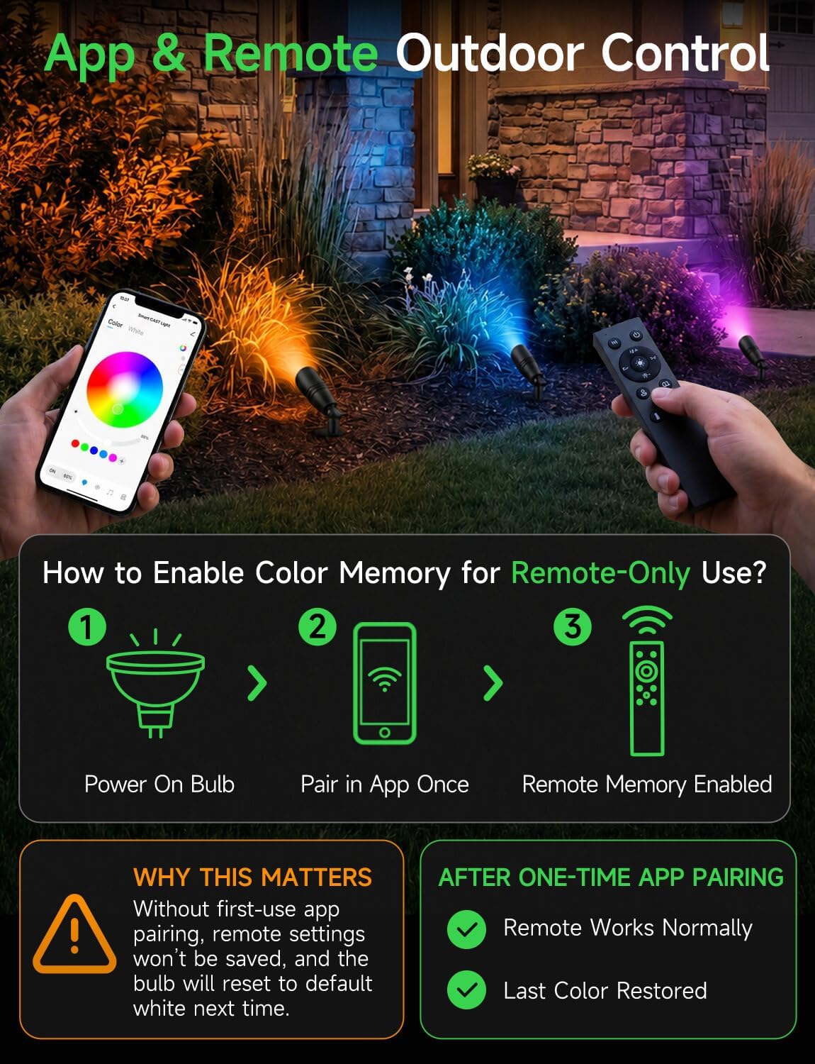 低電圧屋外RGBCW景観スポットライト12v変色ツリー照明ア - Outdoor Lighting Remote Control のレビューと価格