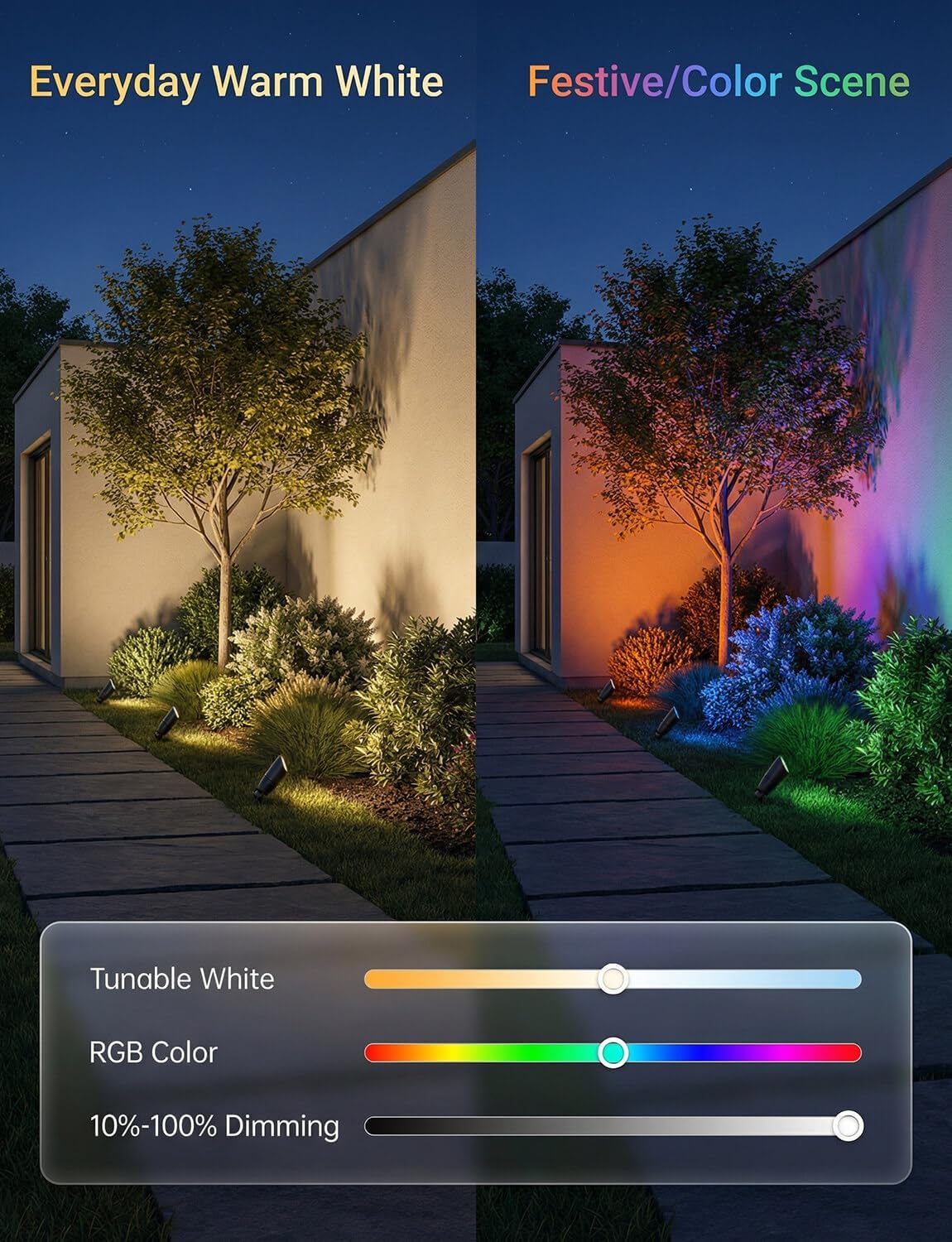 低電圧屋外RGBCW景観スポットライト12v変色ツリー照明ア - Outdoor Lighting Remote Control のレビューと価格