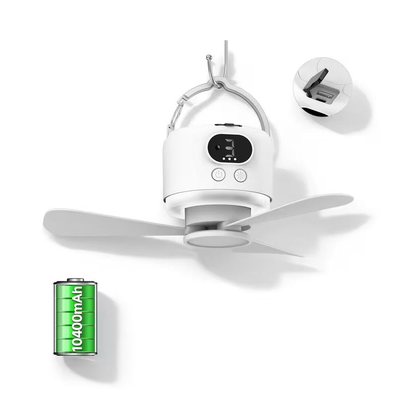 10400mAh充電式ポータブルシーリングファン、吊り下げ可 - Outdoor Lighting Remote Control のレビューと価格