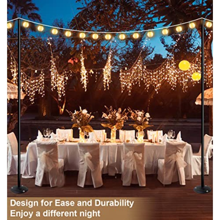 10フィートの地面設置型ストリングライトポール、屋外ストリン - String Light Bistro のレビューと価格