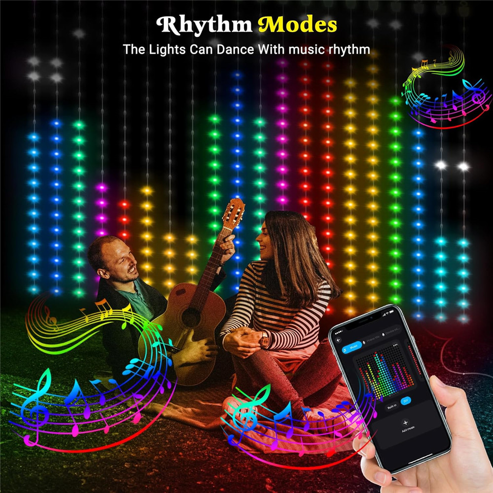 1/2 個 400LED カーテンライト LED スマートス - Outdoor Lighting Remote Control のレビューと価格