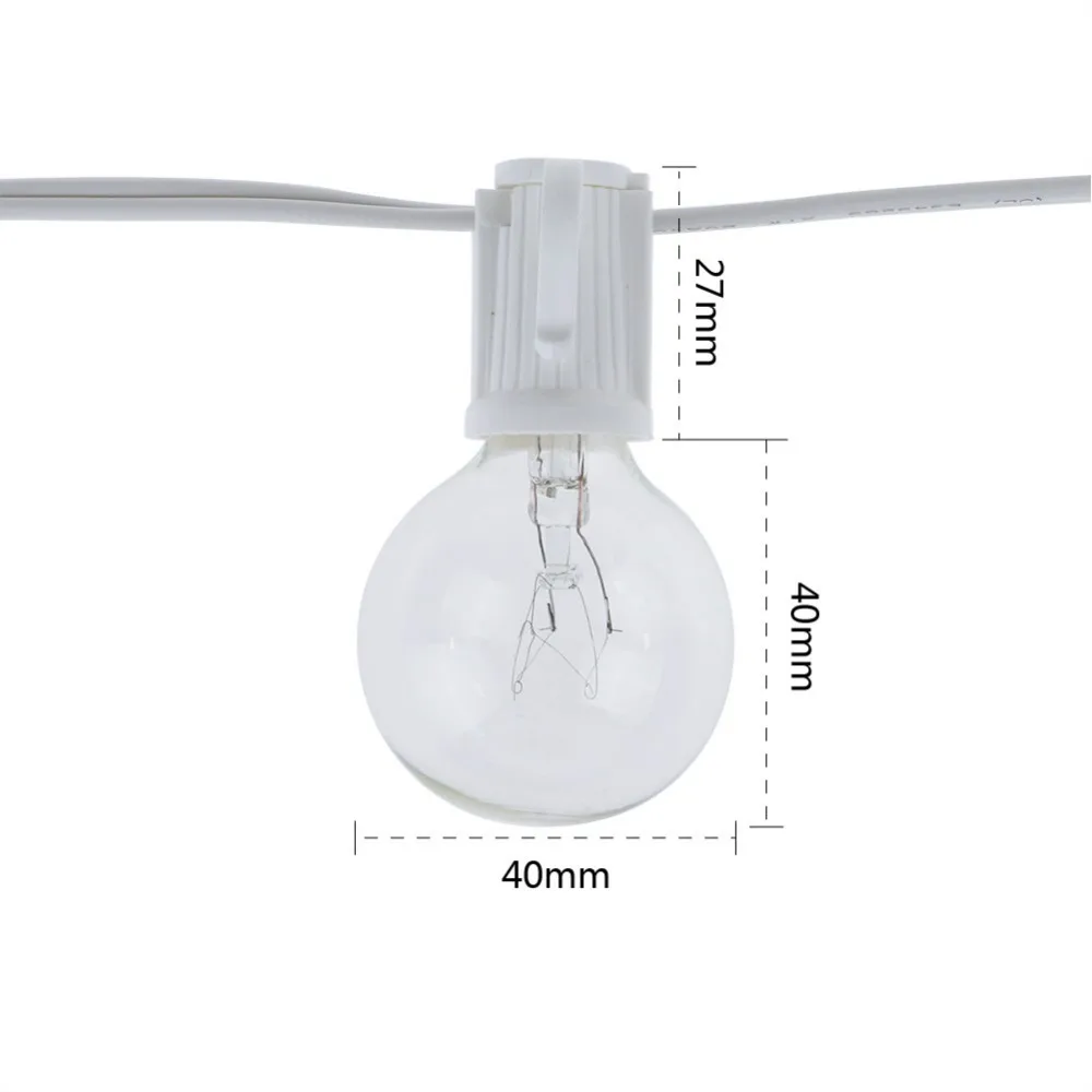 8M G40電球グローブストリングライト25個クリア電球屋外 - String Light Bistro のレビューと価格