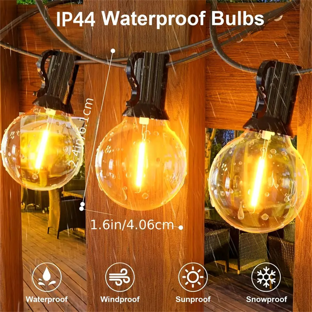 屋外ストリングライト、G40 グローバル LED ガーデンラ - String Light Bistro のレビューと価格