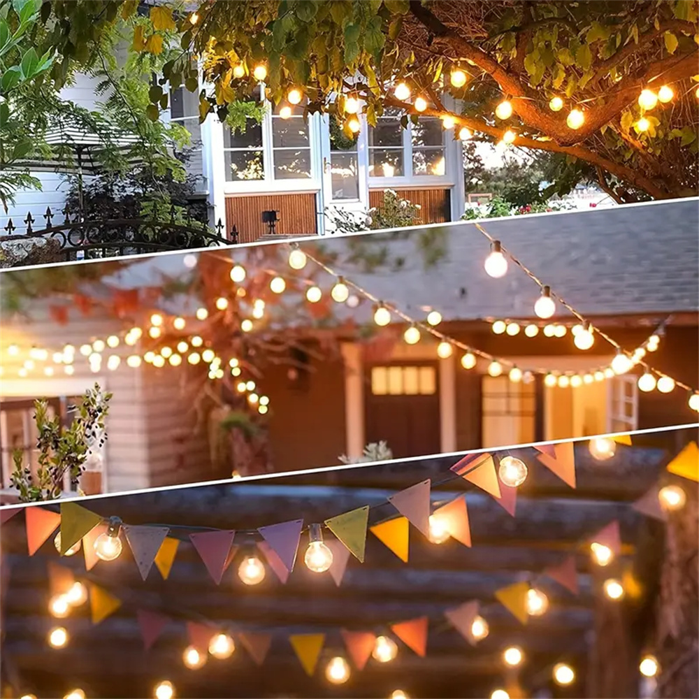 屋外ストリングライト、G40 グローバル LED ガーデンラ - String Light Bistro のレビューと価格