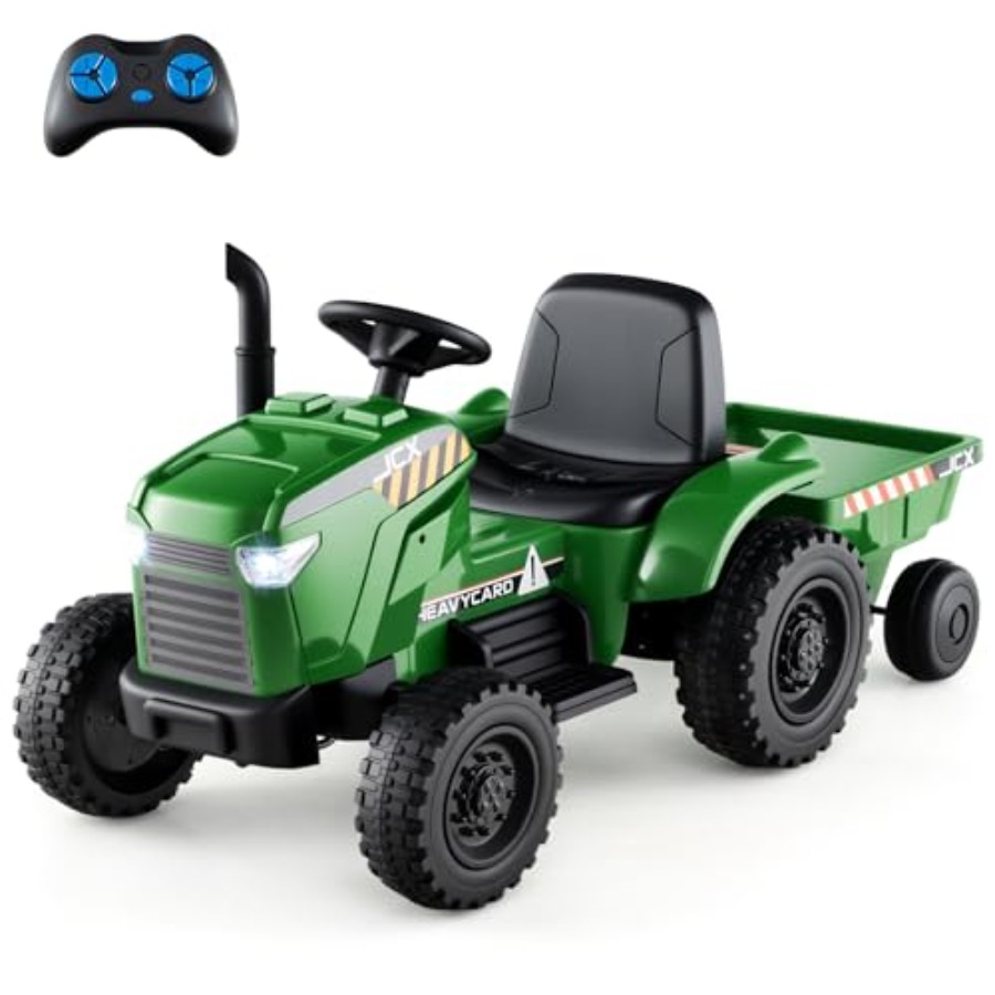 屋外遊び用トラクターとトレーラー、EVAタイヤ、ダークグリー - Outdoor Lighting Remote Control のレビューと価格