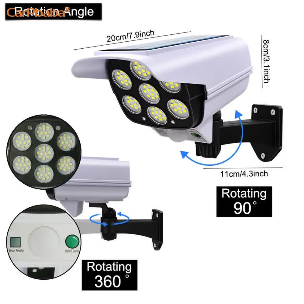 屋外ソーラーライト人感センサーセキュリティダミーカメラワイヤ - Outdoor Lighting And Camera のレビューと価格